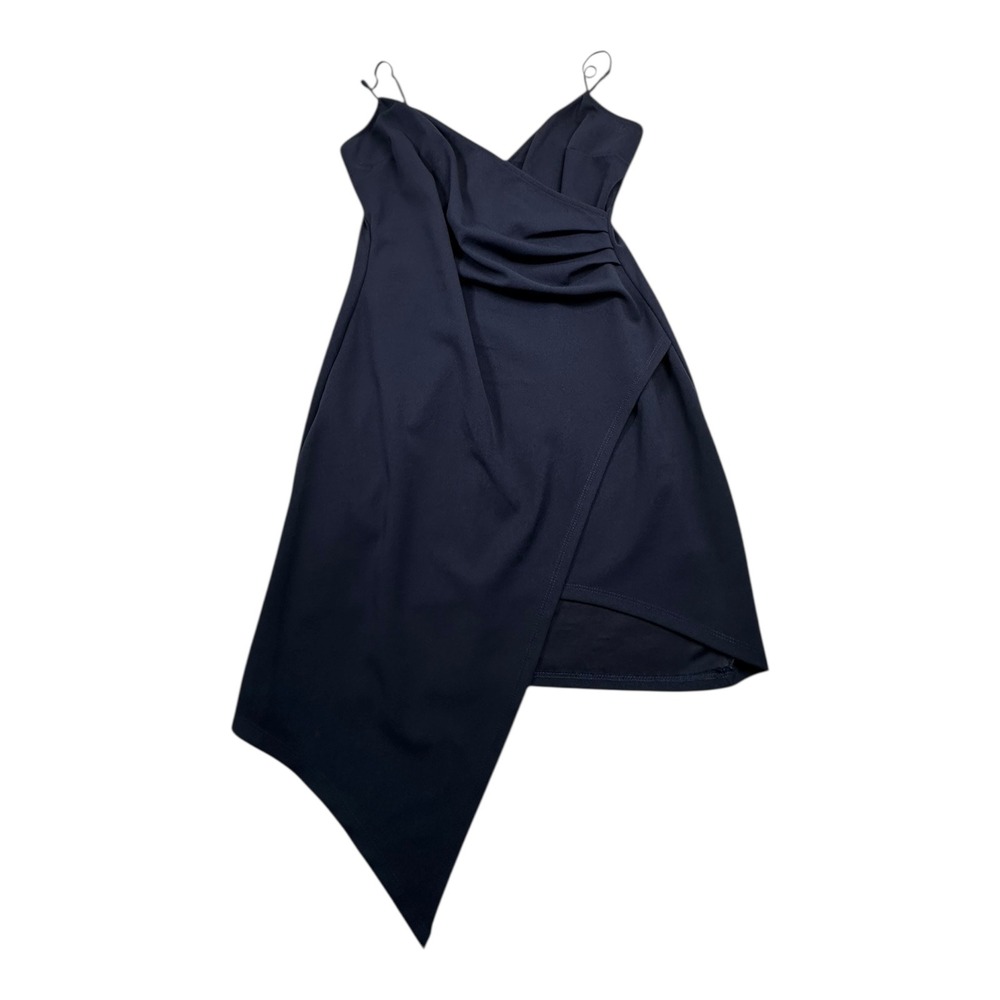 Emerald Sundae Navy Blue Wrap Asymmetrical‎ Hem Midi Dress Womens XL
